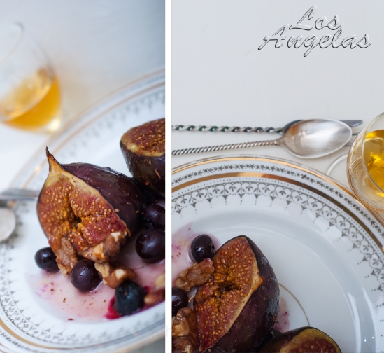 Figs with berries, walnuts and honey